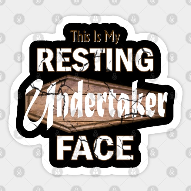 Resting Undertaker Face Funny Coffin Sticker by Graveyard Gossip